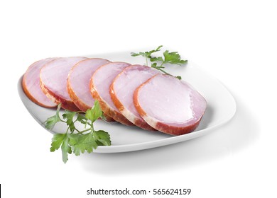 Smoked Pork Chop With White Background