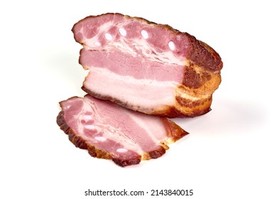 Smoked Pork Meat, Isolated On White Background. High Resolution Image