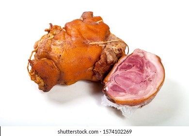 Smoked Pork Shank On A White Background