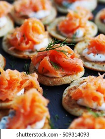 Smoked Salmon Canape For Christmas Celebration. 