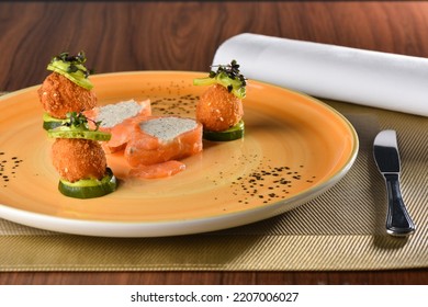 Smoked Salmon And Fried Rice Balls