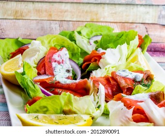 Smoked Salmon Lettuce Cups. Calgary, Alberta, Canada