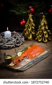 Smoked Salmon On Christmas New Year Eve Table