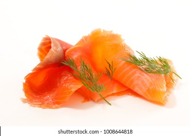 smoked salmon slices and dill