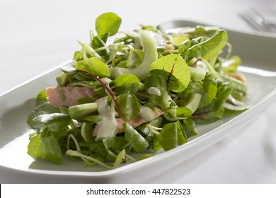 Smoked Trout, Avocado & Watercress Salad With Horseradish Dressing 