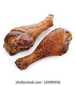 Smoked Turkey  Legs  On White Background