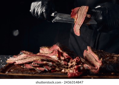 smoker beef brisket bbq meat  - Powered by Shutterstock