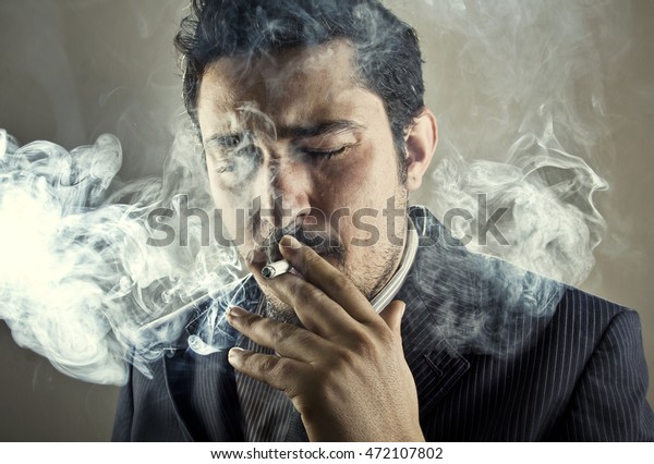 Smoker Man Portrait Stock Photo 472107802 Shutterstock