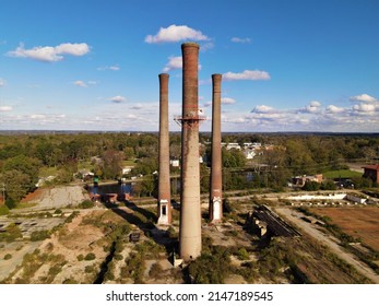 Smokestacks At Old Textile Mill