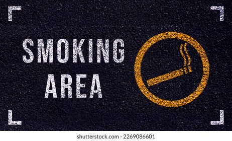 Smoking area sign with dark vintage style background “Smoking Area” - Shutterstock ID 2269086601