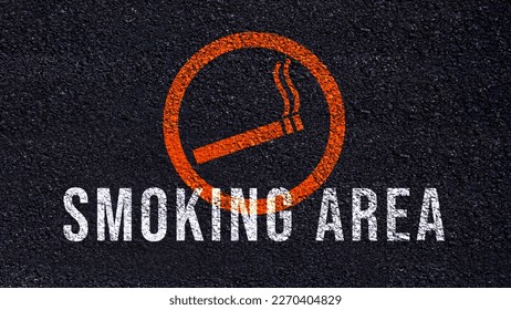Smoking area sign with dark vintage style background “Smoking Area” - Shutterstock ID 2270404829