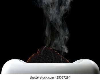 Smoking Burnt Toast In Toaster