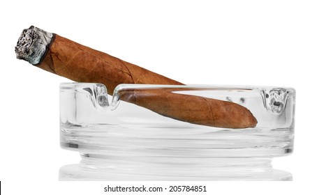 Smoking Cigar In An Ashtray