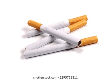 Smoking cigarettes with filter isolated on white