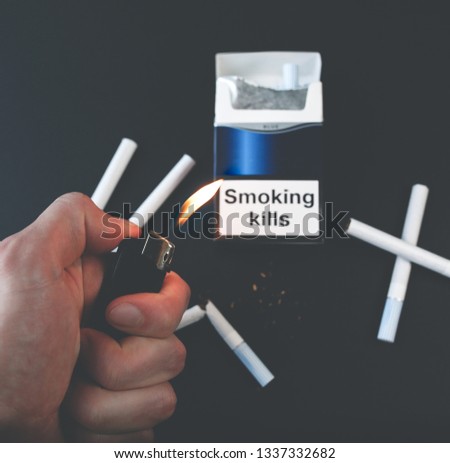 Similar – Image, Stock Photo SMOKING KILLS Lifestyle