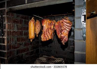 Smoking Meat In The Smokehouse