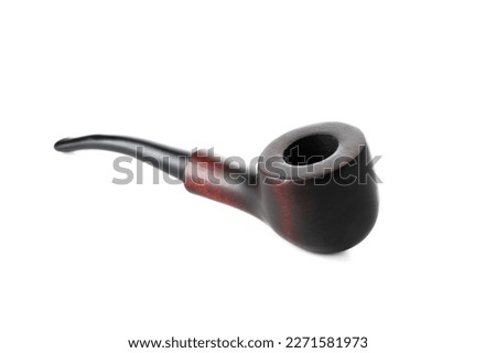 Smoking pipe isolated on white background, close up