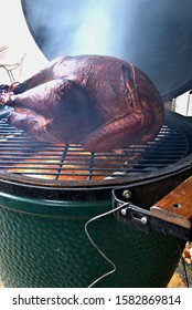 Smoking Turkey over hickory chips