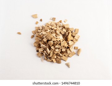 Smoking Wood Chips For BBQ On White Background