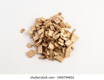 Smoking Wood Chips For BBQ On White Background