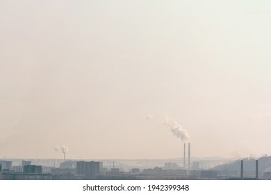 Smoky City Landscape, With Factory Chimneys