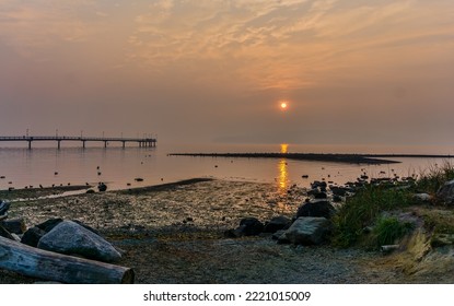 Smoky Sky At The Pier In Des Mooines, Washington.