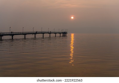 Smoky Sky At The Pier In Des Mooines, Washington.