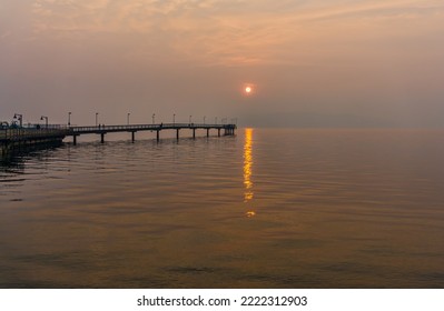 Smoky Sky At The Pier In Des Mooines, Washington.