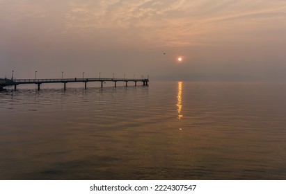 Smoky Sky At The Pier In Des Mooines, Washington.