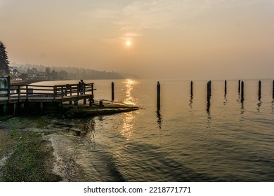 Smoky Sky And Pier At Redondo Beach, Washington.