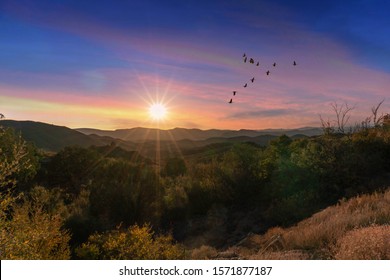 A Smoky Sunset In Prescott