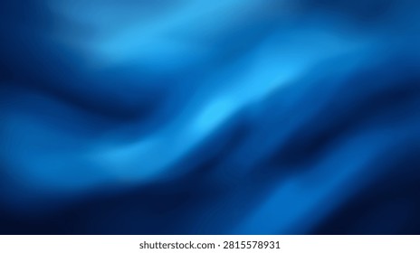 A smooth abstract background featuring a gradient of deep blues with subtle waves and glowing light effects, creating a sense of depth and movement.