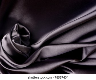 Smooth Elegant Black Satin Background.