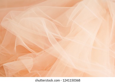 Smooth Elegant Cream Tulle Can Use As Wedding Background