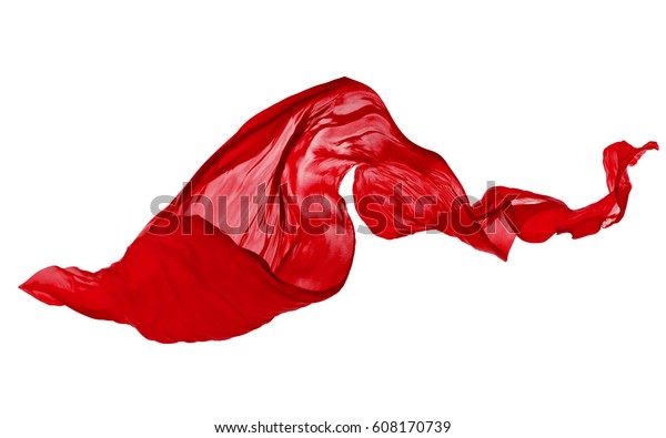 Smooth Elegant Red Transparent Cloth Separated Stock Photo (Edit Now