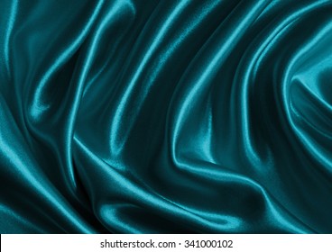 Smooth Elegant Teal Silk Or Satin Can Use As Background