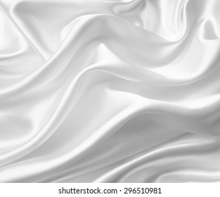 Smooth elegant white silk or satin texture can use as wedding background - Shutterstock ID 296510981