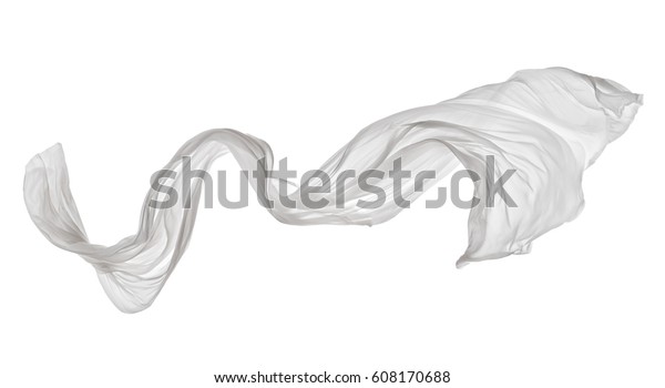 Smooth Elegant White Transparent Cloth Separated Stock Photo (Edit Now