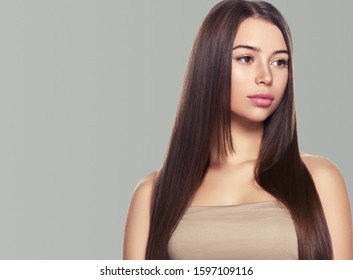Smooth hair woman long hair beauty girl - Shutterstock ID 1597109116