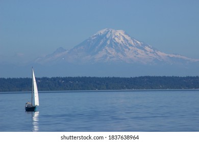 Smooth Sailing On The Pacific Waters Under Mount Hood's Watch