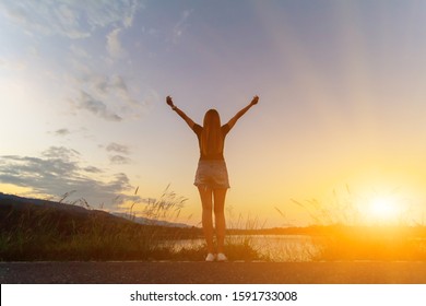 Smooth and Soft focus,
A young girl prayed for God's blessings with the power and holiness of God On the background blurring the sunlight up in the morning.The concept of God and spirituality. - Shutterstock ID 1591733008