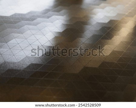 Smooth surface, shiny grid pattern.