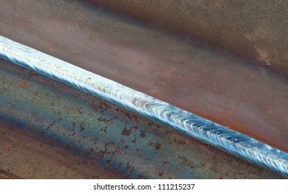 smooth welding seam close up