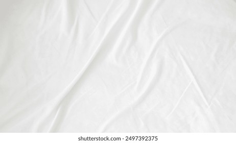Smooth white bedsheet background, soft texture, clean and minimalist style