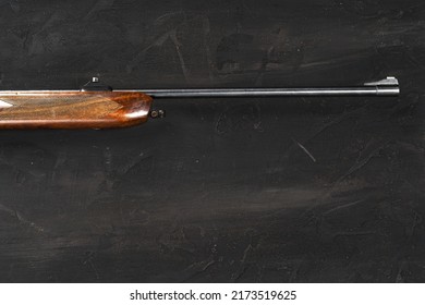 Smoothbore Hunting Gun On Black Background Close Up