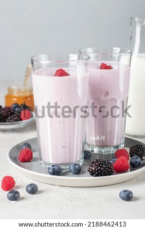 Similar – Gesunder Beeren-Smoothie im Glas