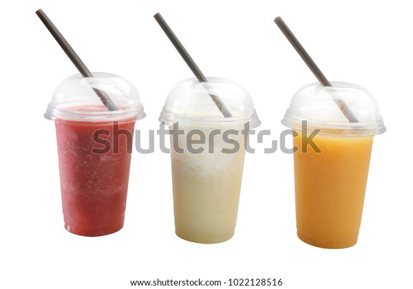 Smoothie Isolated Strawberry Lemon Peach Orange Stock Photo Edit Now 1022128516