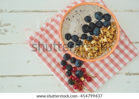 Similar – Healthy smoothie with grains and berries