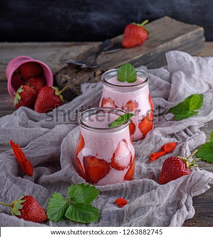 Similar – smoothies of fresh strawberries