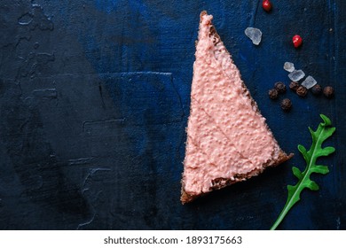 Smorrebrod Capelin Caviar Sandwich And Lightly Salted Salmon Seafood Pate Or Rillettes Fish Ready To Eat On The Table For Healthy Meal Snack Outdoor Top View Copy Space For Text Food Background Image 